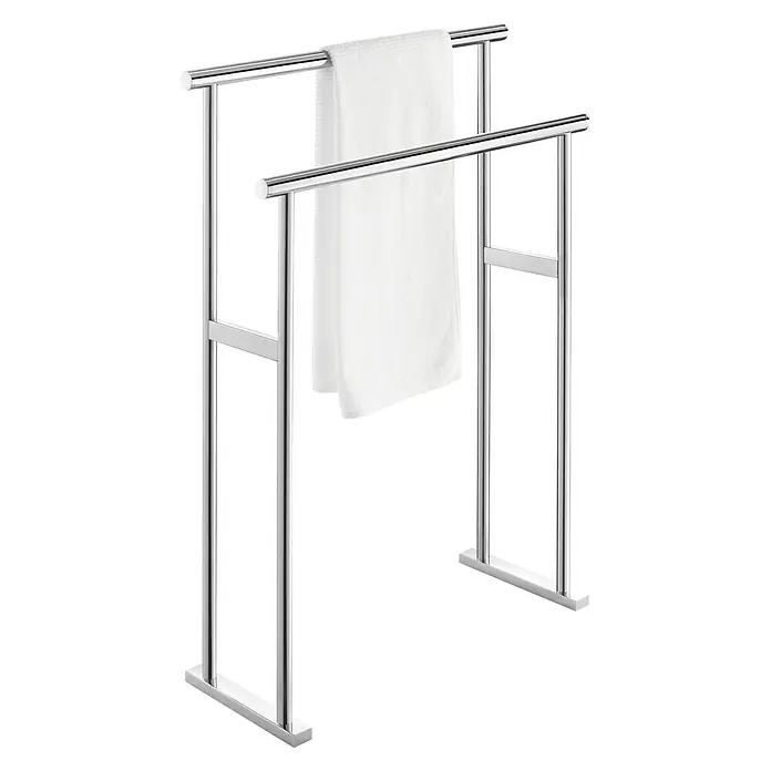 Zack Scala Handtuchständer - Höhe: 80 cm, Edelstahl, Glänzend - Vorderansicht