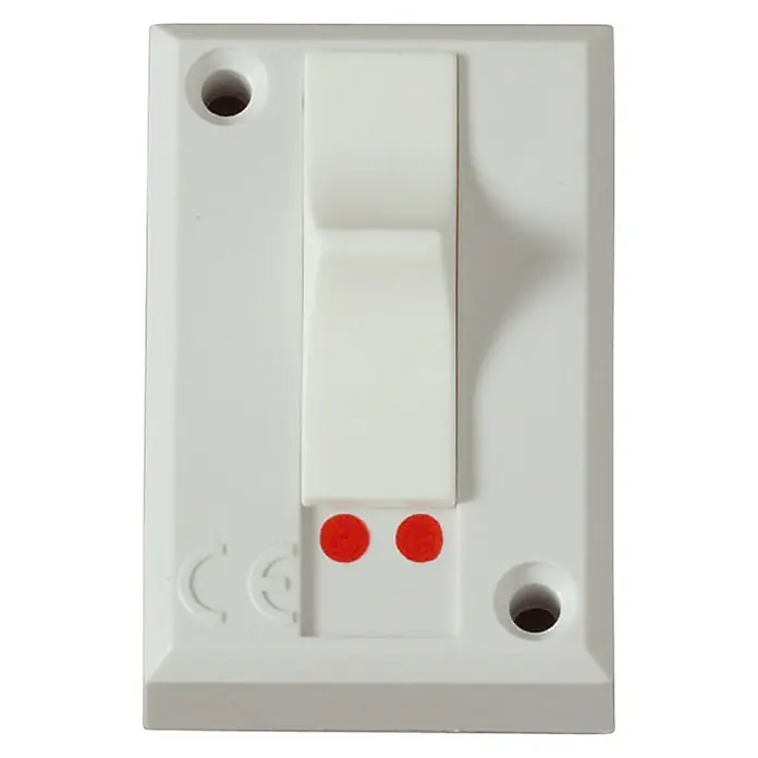 Heidemann Klingel Aus- & Umschalter - 4 - 12 V, Weiß, Kunststoff, 15 x 34 x 50 mm - Vorderansicht