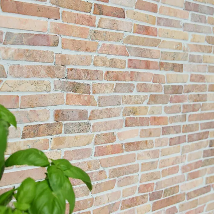 Mozaik pločica Brick - 30,5 x 30,5 cm, Crvene boje, Mat - Detaljan prikaz