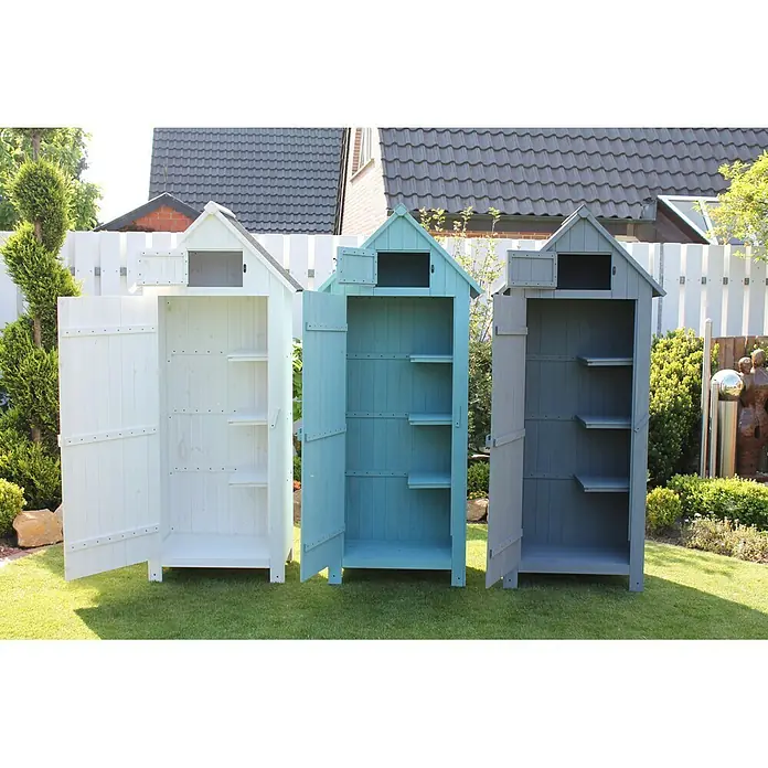 Leco Gartenschrank Vintage - 77 x 55 x 179 cm, Weiß - Stimmungsaufnahme