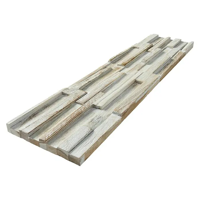 Holzpaneel Fineline White - Teak, 510 x 140 x 20 mm, 2 Paneele