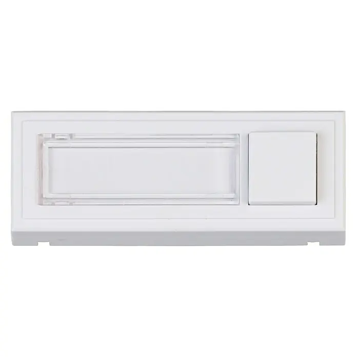 Heidemann Tipkalo za zvono - S pločicom s imenom, Bijele boje, Plastika, 16 x 96 x 35 mm - Pogled sprijeda