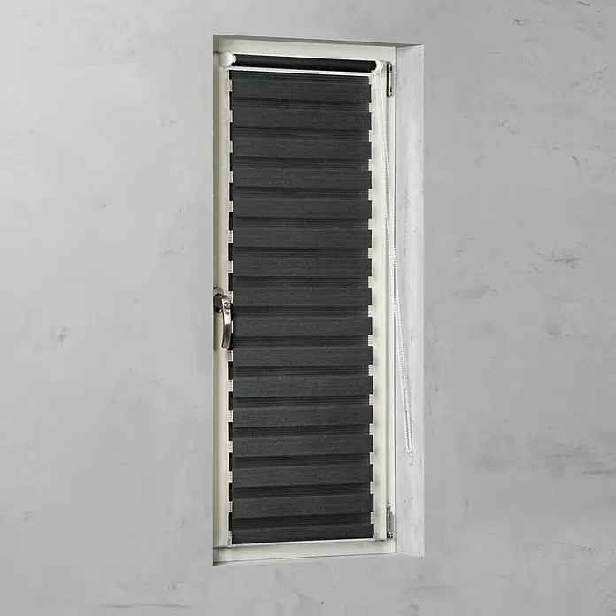 Dvostruka rolo zavjesa Basic - Š x V: 90 x 150 cm, Crne boje - Pogled sprijeda
