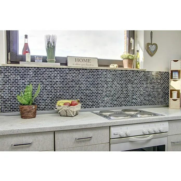 Mosaikfliese Crystal Mix XIC B1128 - 30 x 28,5 cm, Schwarz, Glänzend - Stimmungsaufnahme