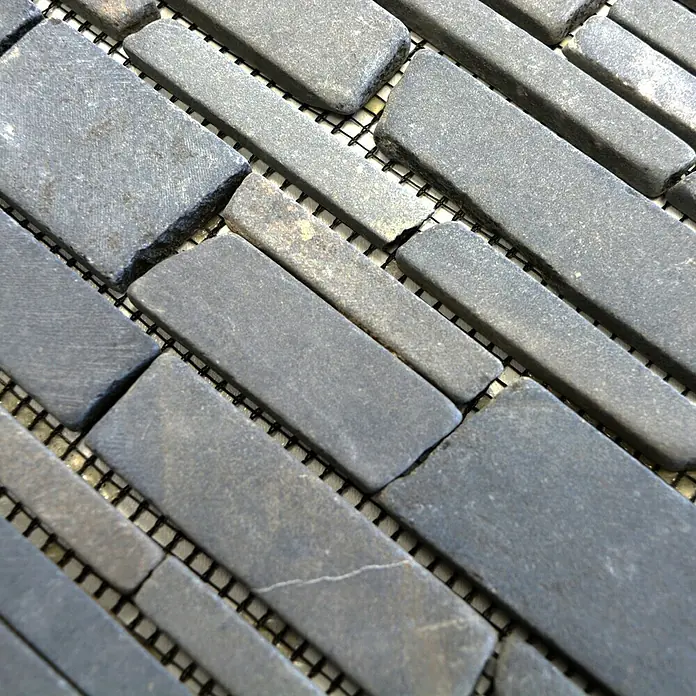 Mosaikfliese MOS BRICK 210 - 30,5 x 30,5 cm, Schwarz, Matt