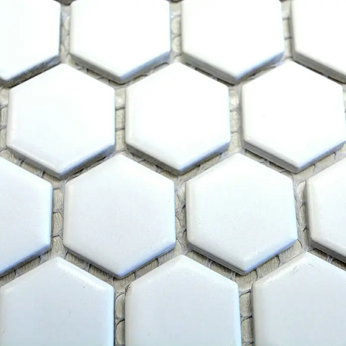 Mosaikfliese Hexagon Uni HX 055 - 26 x 30 cm, Weiß, Matt