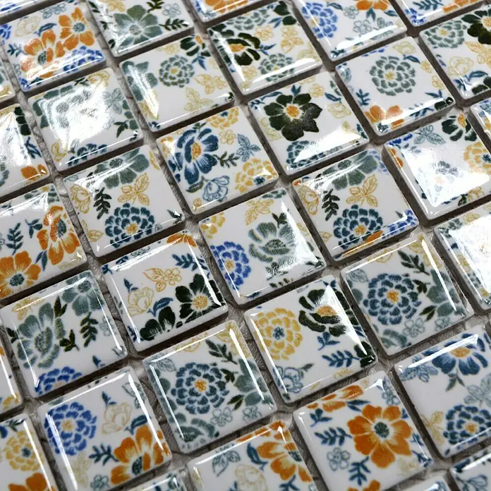 Mosaikfliese Quadrat CG SP06 - 30,5 x 30,5 cm, Bunt, Glänzend