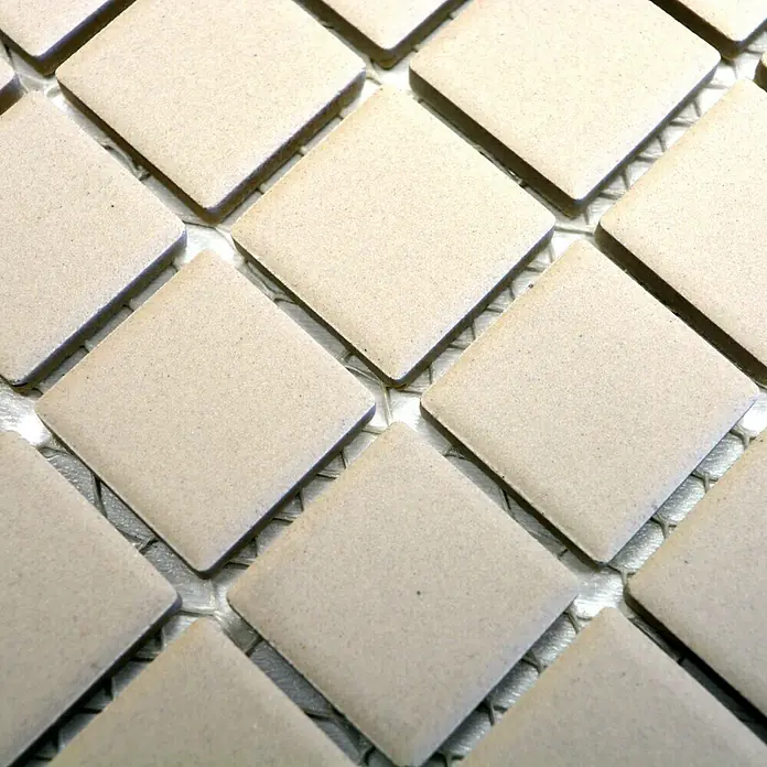 Mosaikfliese Quadrat Uni CU 040 - 32,6 x 30 cm, Beige, Matt