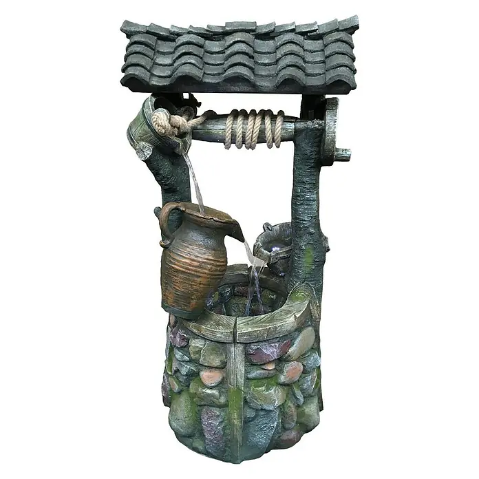Silex Kunststeinbrunnen Meran - 75 x 70 x 150 cm - Vorderansicht