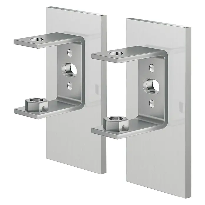 Zack Linea Wandhalterung - 2 Stk., Edelstahl, Matt - Vorderansicht
