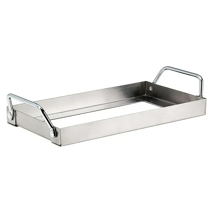 Flash Grillsalzsteinhalter - L x B x H: 25 x 12 x 4,5 cm, Edelstahl - Vorderansicht