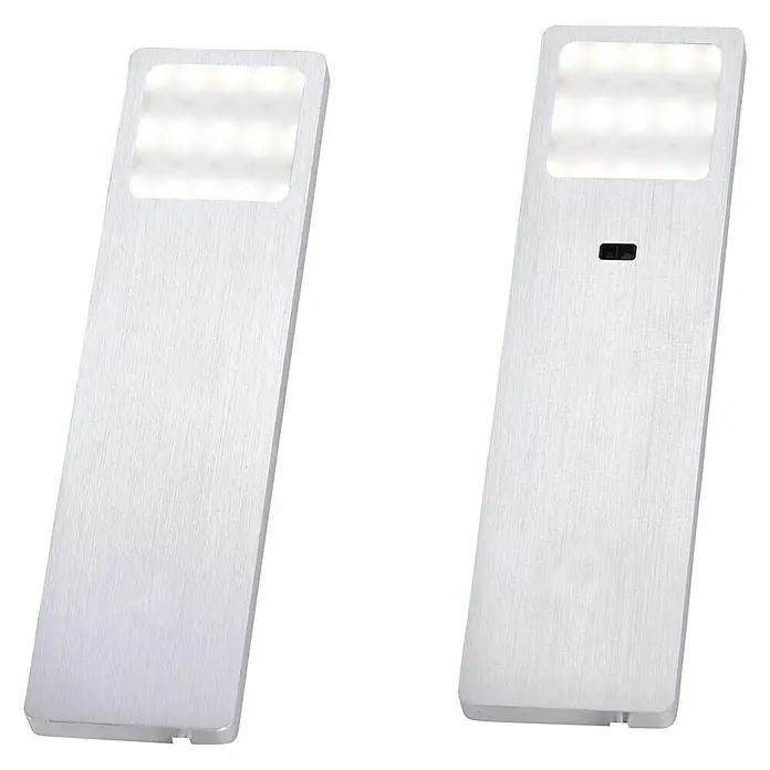 Paul Neuhaus LED-Unterbauleuchten-Set - 4 W, Länge: 190 mm, Warmweiß, Gebürstet, 2 Stk. - Vorderansicht
