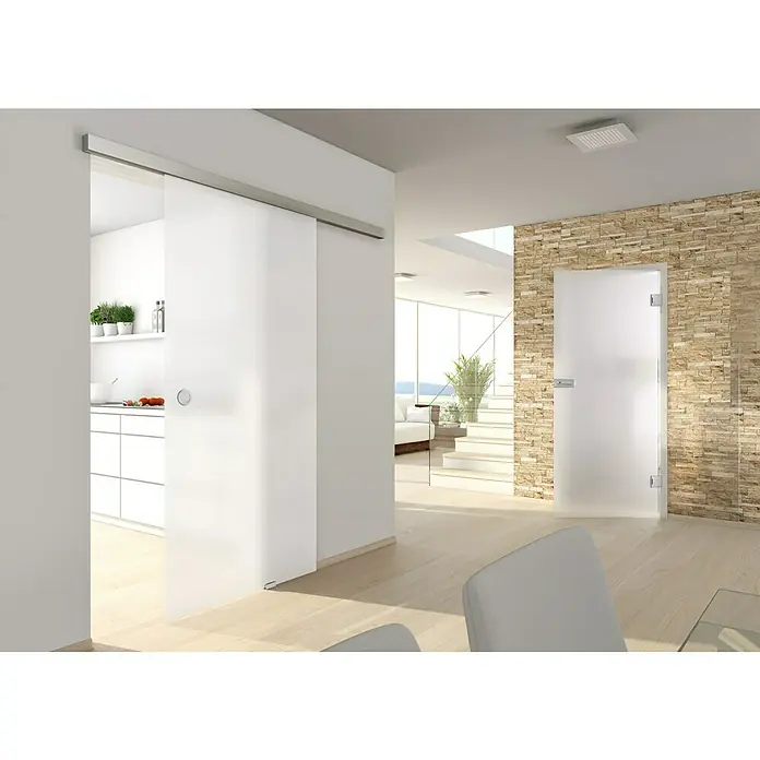 Diamond Doors Glasdrehtür 603 - 834 x 1.972 mm, DIN Anschlag: Links/Rechts, Verbundsicherheitsglas (VSG), Mattiert - Stimmungsaufnahme
