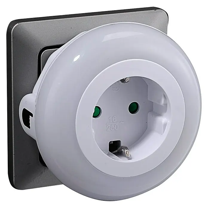 LeuchtenDirekt Noćna LED svjetiljka - 0,6 W, Promjer: 8 cm, Topla bijela - Pogled s lijeve strane