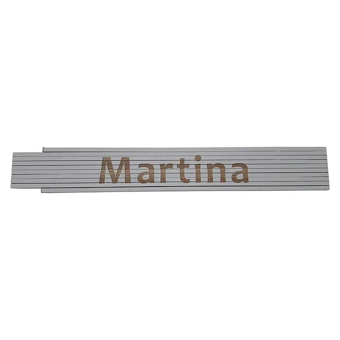 Heka Zollstock - Aufdruck: Martina, Länge: 2 m, Weiß