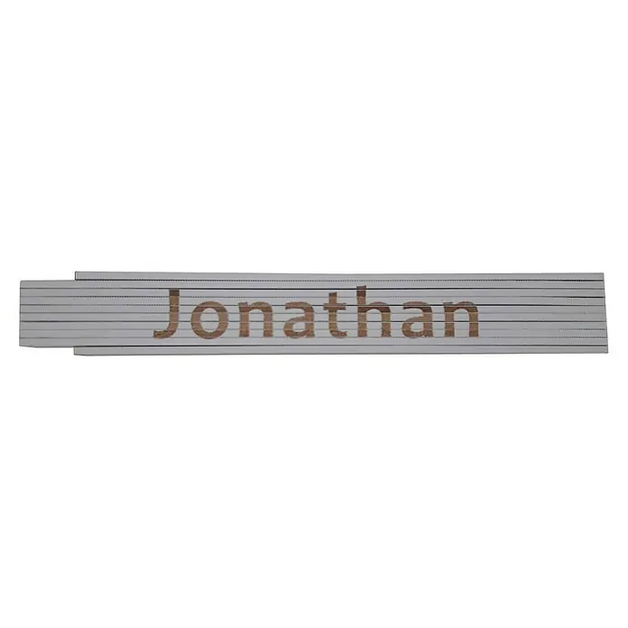 Heka Zollstock - Aufdruck: Jonathan, Länge: 2 m, Weiß