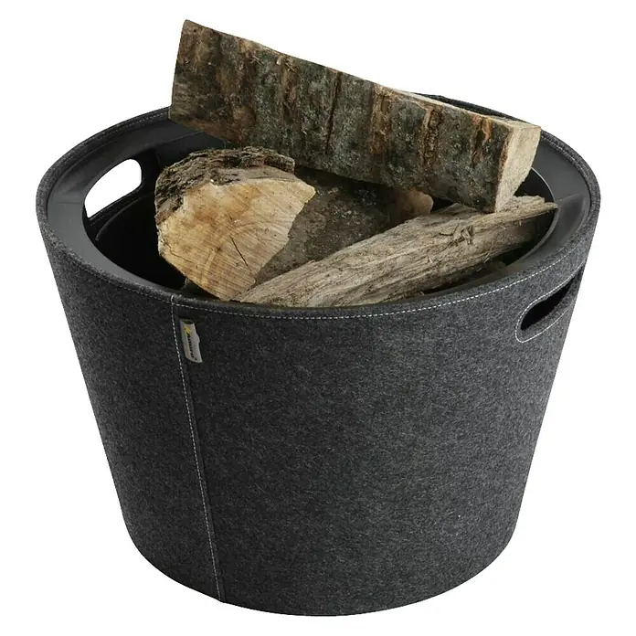 Aduro Holzkorb Proline - Ø x H: 45 x 29,5 cm, Filz, Grau - Ansicht von unten