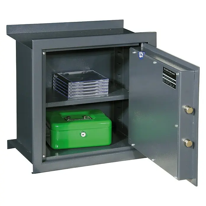 Wandtresor WB 3/240 - 240 x 420 x 426 mm, Volumen: 21,4 l, 1 Fachboden - Vorderansicht