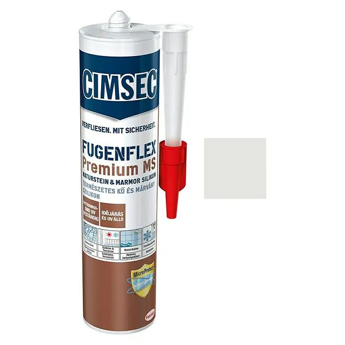 Cimsec Naturstein- & Marmorsilikon Fugenflex Premium MS - Lichtgrau, 310 ml, Auf Oxime-Basis