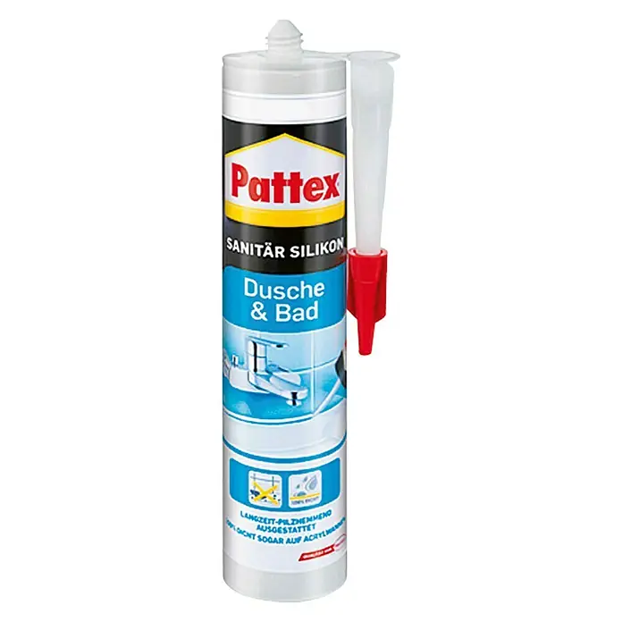 Pattex Sanitär-Silikon Dusche&Bad - Manhattangrau, 300 ml