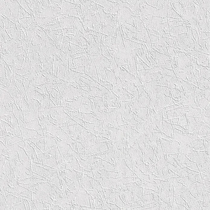Rasch Papiertapete Prägeoptik - Weiß, Uni, 10,05 x 0,53 m
