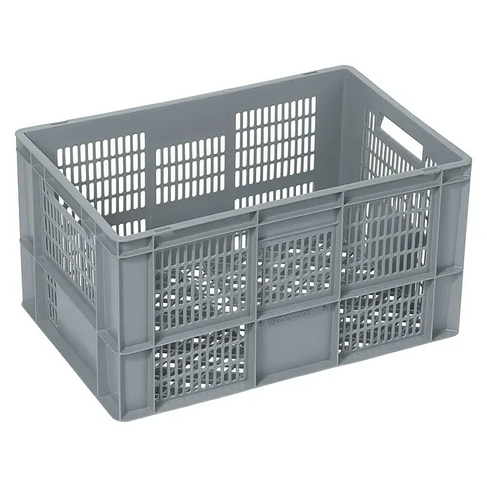 BAUHAUS Euro spremnik - 60 l, D x Š x V: 60 x 40 x 32 cm, Oblik: Otvorena, Mogu se slagati jedni na druge - Pogled sprijeda