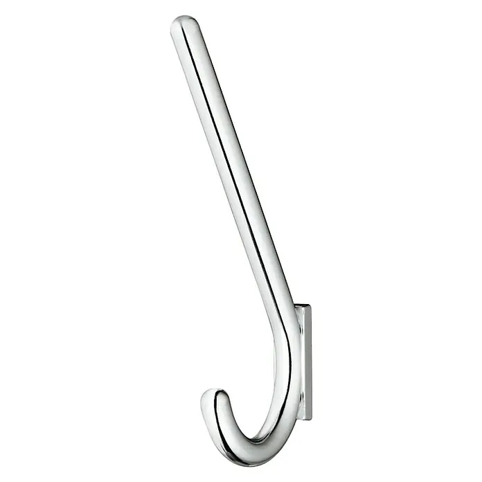 Garderobna kuka - Oprema: 1 kuka, Razmak provrta: 32 mm, Kromirano, mat, Okrugli oblik - Pogled sprijeda