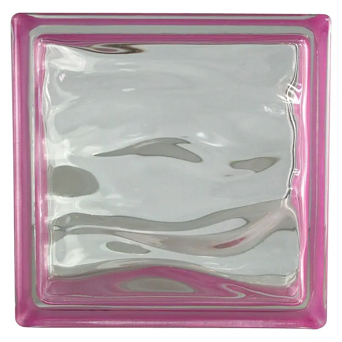 Fuchs Design Bloque de vidrio BM Reflex - Amatista, Aqua, 19 x 19 x 8 cm - Vista frontal
