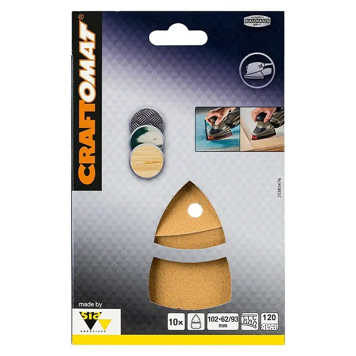 Craftomat Listovi za brusilicu BFWP - D x Š: 102 x 62 mm, Granulacija: 120, 10 Kom.