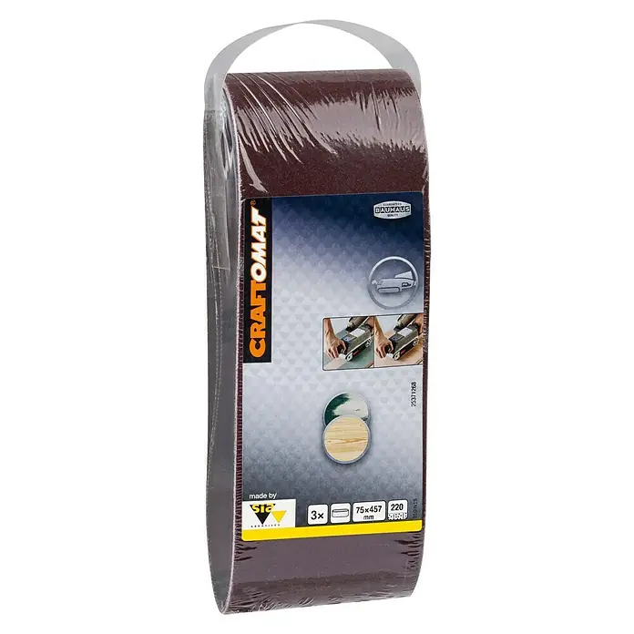 Craftomat Brusni remen BFWP - D x Š: 457 x 75 mm, Granulacija: 220, 3 Kom. - Pogled s desne strane