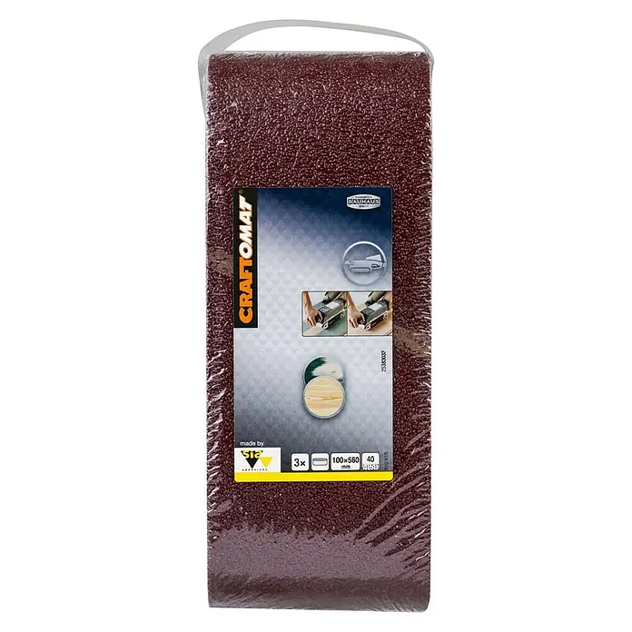 Craftomat Brusni remen BFWP - D x Š: 560 x 100 mm, Granulacija: 40, 3 Kom. - Pogled sprijeda
