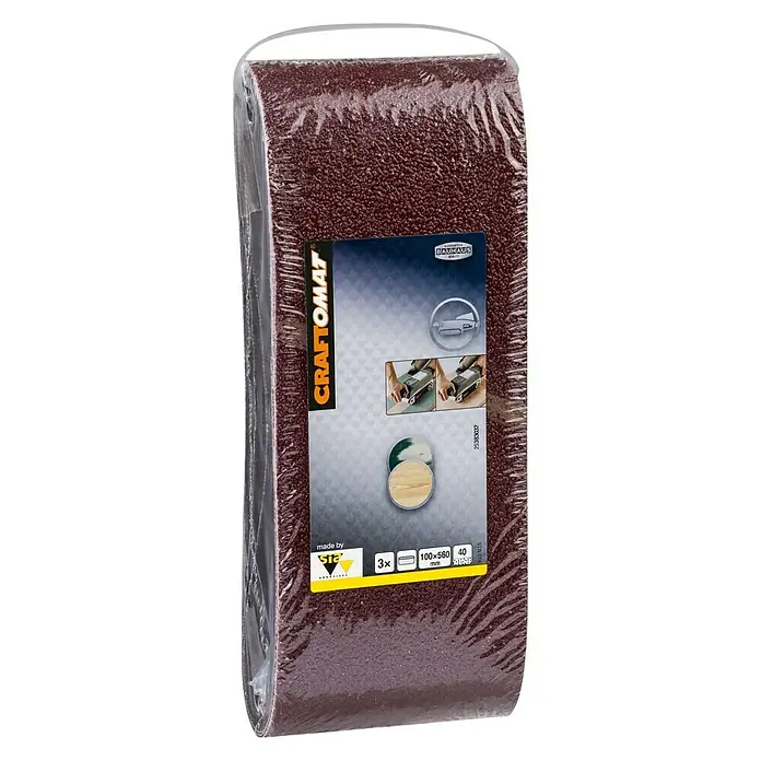 Craftomat Brusni remen BFWP - D x Š: 560 x 100 mm, Granulacija: 40, 3 Kom. - Pogled sprijeda