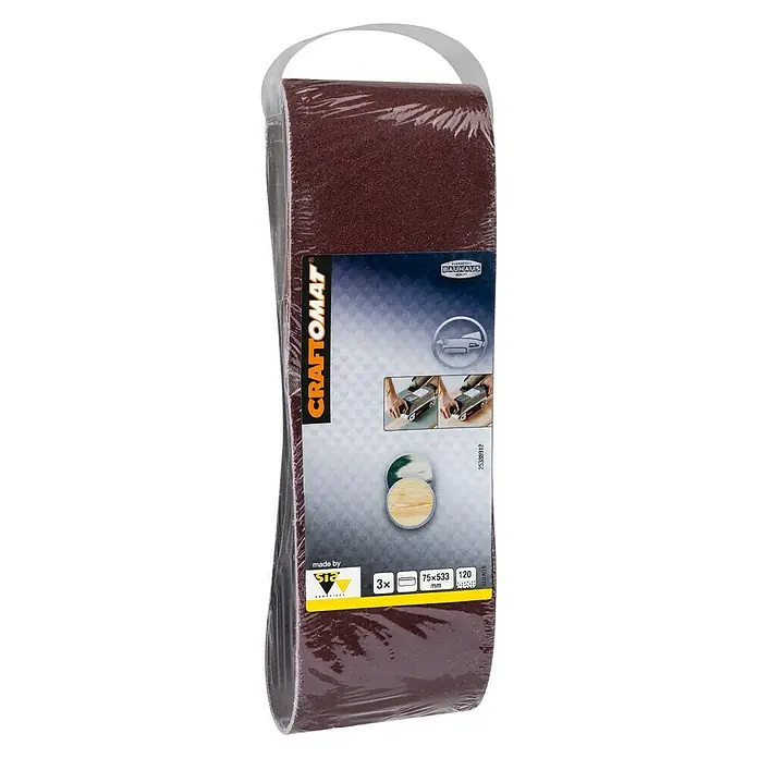 Craftomat Brusni remen BFWP - D x Š: 533 x 75 mm, Granulacija: 120, 3 Kom. - Pogled s desne strane