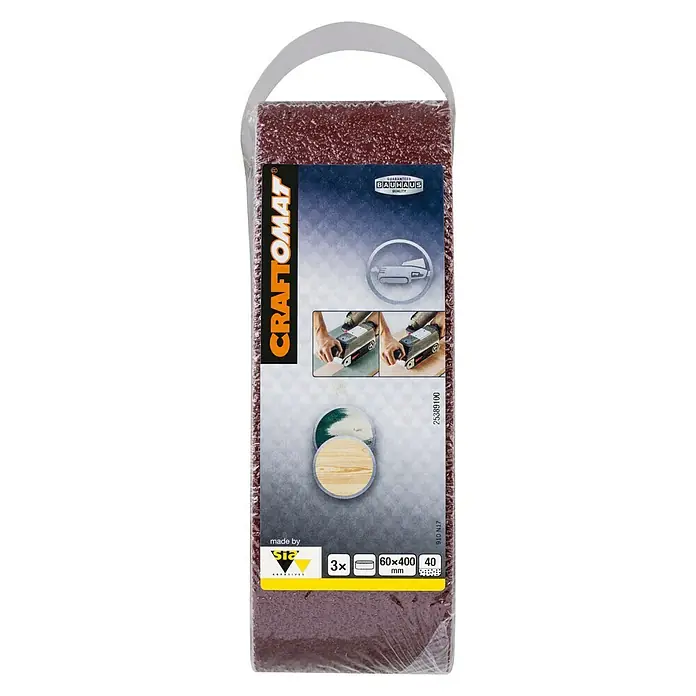 Craftomat Brusni remen BFWP - D x Š: 400 x 60 mm, Granulacija: 40, 3 Kom. - Pogled sprijeda