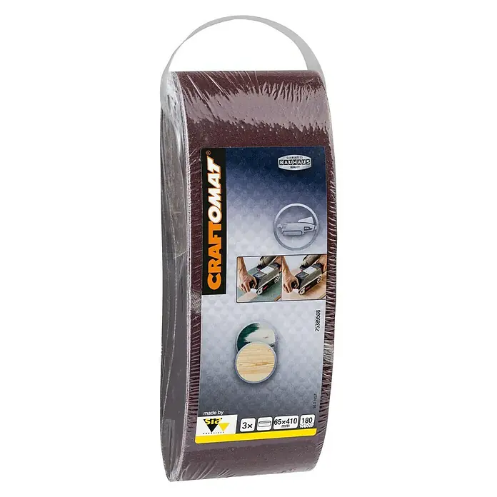 Craftomat Brusni remen BFWP - D x Š: 410 x 65 mm, Granulacija: 180, 3 Kom. - Pogled s desne strane