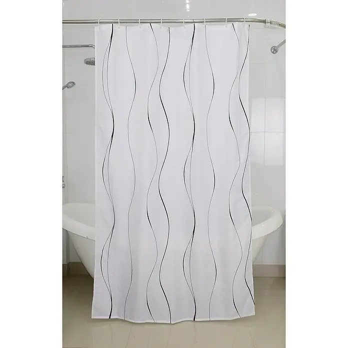 Venus Tekstilna zavjesa za kadu - 240 x 200 cm, Bijele boje - Živopisni prikaz
