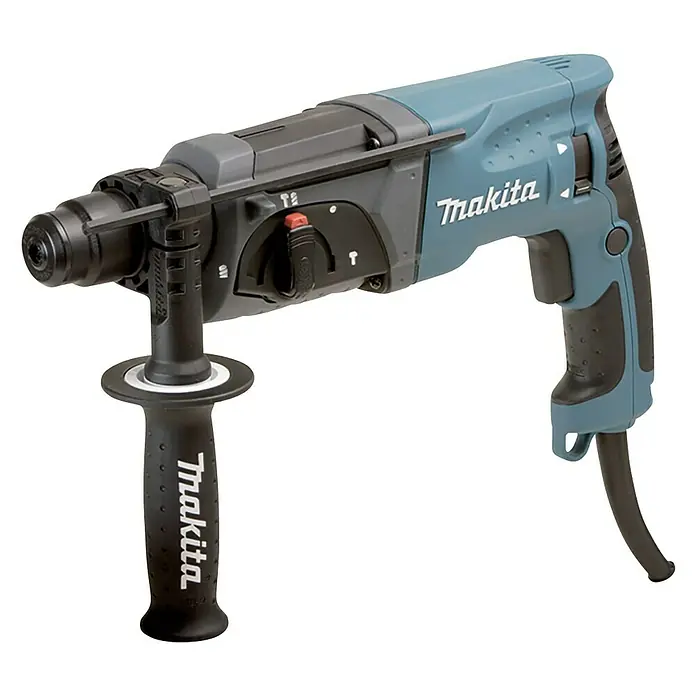 Makita Kombinirana bušilica HR2470 - 780 W, Jačina pojedinog udarca: 2,4 J, Broj okretaja pri praznom hodu: 0 okr/min - 1.100 okr/min - Pogled sprijeda