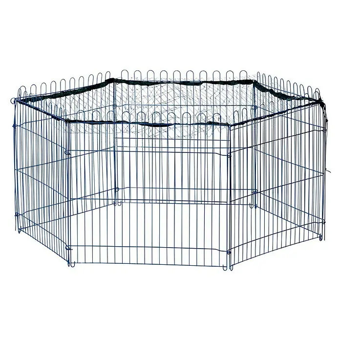 Dobar Freilaufgehege - 123 x 106 x 60 cm, Blau, Metall