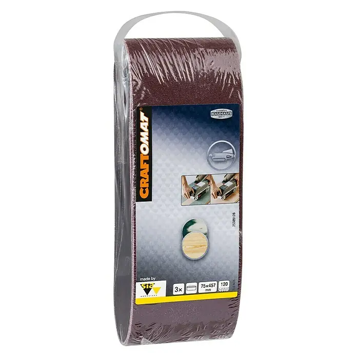 Craftomat Brusni remen BFWP - D x Š: 457 x 75 mm, Granulacija: 120, 3 Kom. - Pogled s desne strane