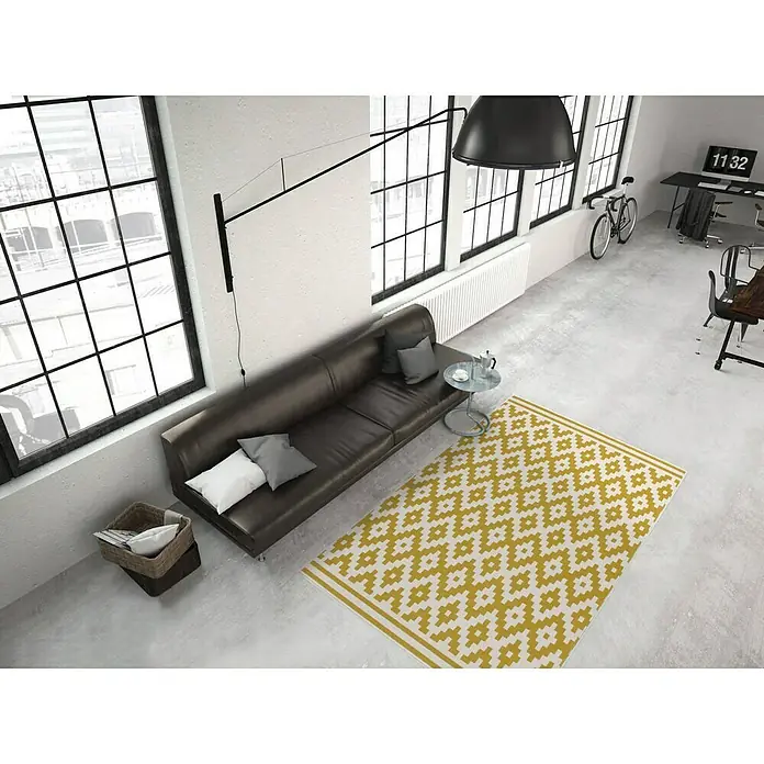 Kayoom Teppich Stella - Elfenbein/Gold, L x B: 170 x 120 cm, 100 % Polypropylen - Stimmungsaufnahme