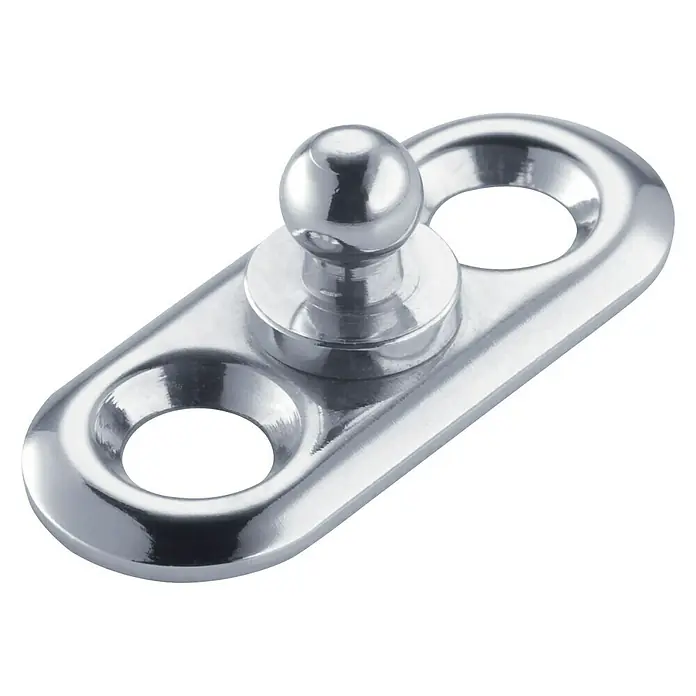 Gatenbord - Gatafstand: 15,1 mm, Messing, Verchroomd - Top-down weergave