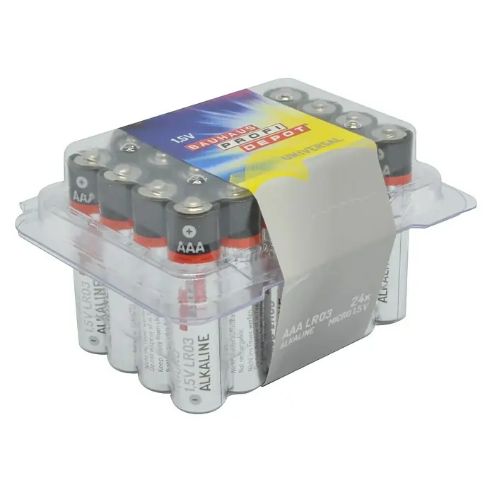 Profi Depot Baterije - Micro AAA, Alkal-mangan, 1,5 V, 24 Kom. - Pogled s lijeve strane