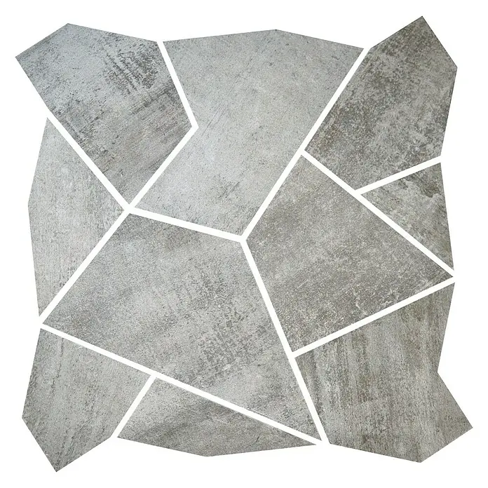 Mosaikfliese Polygonalmosaik Canyon - 34,76 x 34,76 cm, Grau, Matt