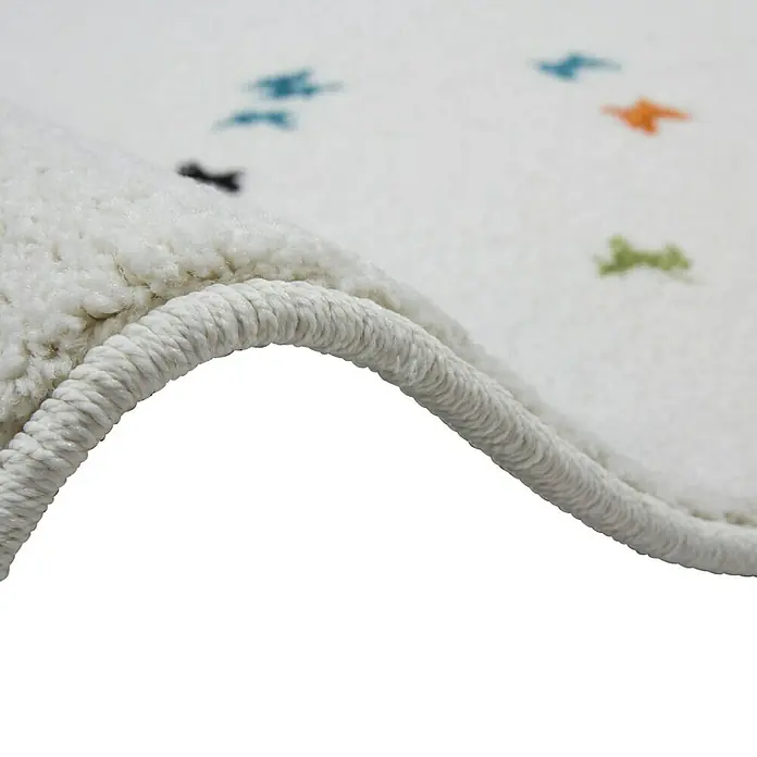 Kayoom Teppich Caribbean 231 - Beige/Weiß, Blau, Rot, Grün, Pink, Schwarz, L x B: 230 x 160 cm, 100% Polypropylen - Detailaufnahme