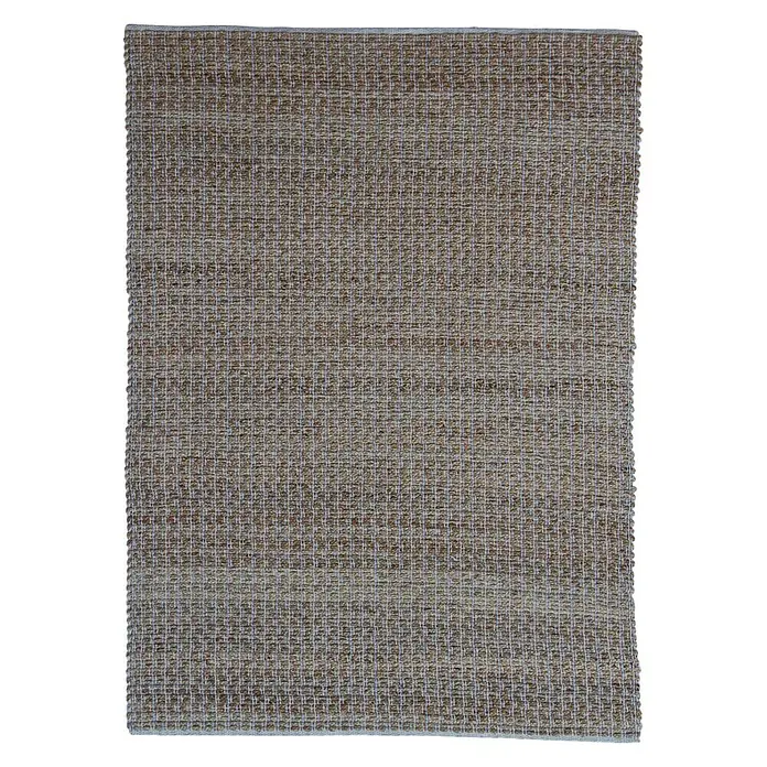 Kayoom Teppich Chess 210 - Natur/Blau, 290 x 200 cm, 100% Jute-/Baumwollmischung - Vorderansicht