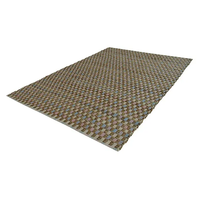Kayoom Teppich Chess 110 - Natur/Pink, 290 x 200 cm, 100% Jute-/Baumwollmischung - Ansicht von oben