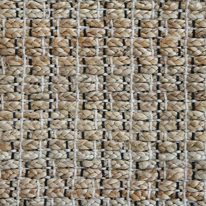 Kayoom Teppich Chess 210 - Natur/Schwarz, 150 x 80 cm, 100% Jute-/Baumwollmischung - Detailaufnahme