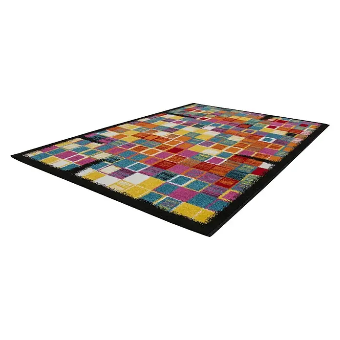 Kayoom Teppich Caribbean 265 - Schwarz, Bunt, L x B: 230 x 160 cm, 100% Polypropylen - Ansicht von oben
