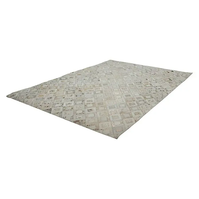 Kayoom Echtlederteppich Dazzle 100 - Elfenbein/Chrom, L x B: 230 x 160 cm, 100 % Leder