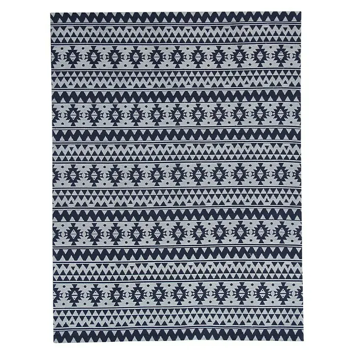 Kayoom Teppich Sunny 200 - Blau, L x B: 170 x 120 cm, 100% Polyester - Vorderansicht